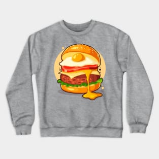 Hand Drawn Burger Illustration Crewneck Sweatshirt